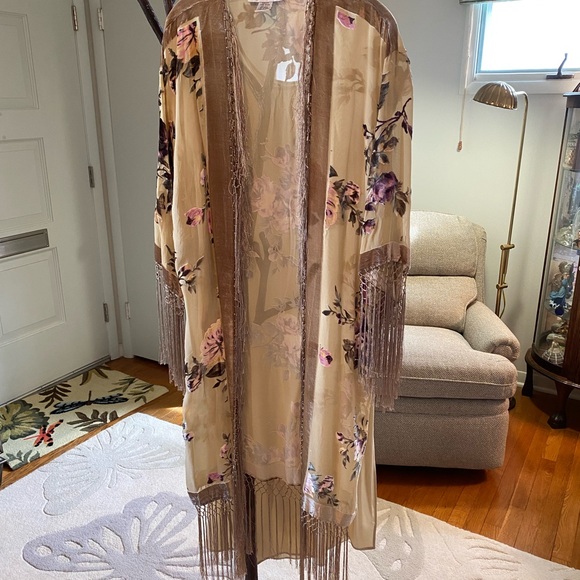 Silk sleeves sheath dress with matching kimono NWT - Picture 3 of 16